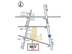 ご来店時は　、八尾枚方線からお越しの際は「中木田」交差点、国道１７０号からお越しの際は「楠根（くすね）」交差点を目印にお越しいただけると店舗の前の道に通じてます。 3