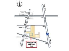 ご来店時は　、八尾枚方線からお越しの際は「中木田」交差点、国道１７０号からお越しの際は「楠根（くすね）」交差点を目印にお越しいただけると店舗の前の道に通じてます。 4