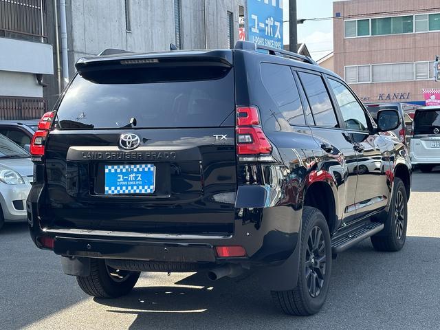 ランドクルーザープラド TX Lパッケージ マットブラックエディション 禁煙車 セーフティセンス ブラックルーフレール バックカメラ サイドカメラ エアーシート シートヒーター ETC 黒革シート 純正ナビ(9枚目)