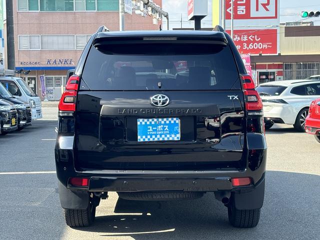 ランドクルーザープラド TX Lパッケージ マットブラックエディション 禁煙車 セーフティセンス ブラックルーフレール バックカメラ サイドカメラ エアーシート シートヒーター ETC 黒革シート 純正ナビ(11枚目)