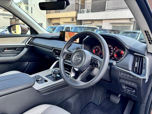 CX-80 XD Lパッケージ CarPlayナビ ドライバーモニタリング スマートブレーキサポート HUD BSM ステアリングヒーター パワーバックドア 前後シートヒーター 全周囲モニター フルセグ ベージュ革 TVキャンセラー(41枚目)