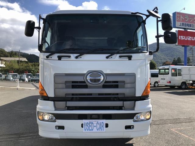 プロフィア 土砂禁深ダンプ 水密仕様 ロングダンプ 12.8t積載 新明和 舟底型 容積25.2KL 3軸1デフ ベッド付 リヤエアサス 7速MT(13枚目)