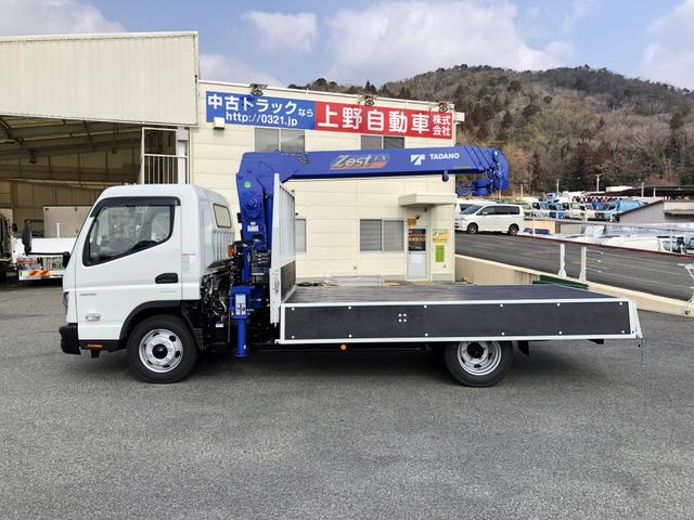 キャンター 　４段クレーン付　３．８トン積載　タダノ　警報仕様　ワイド　ロング　３．７ｍ長ボディ　全低床　ワイド丸足アウトリガ　木製あおり３方開（45枚目）