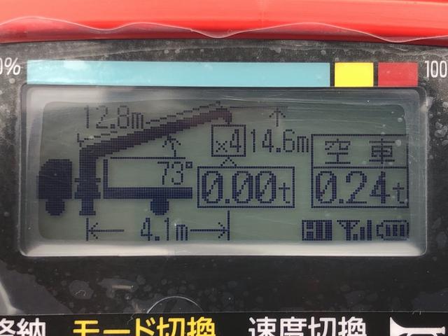 キャンター 　６段クレーン付　３．４ｔ積載　古河ユニック製　警報仕様　ワイド幅　超ロング　全低床　４．３ｍボディ　超ワイド角足アウトリガ　木製あおり３方開　１７５馬力（21枚目）