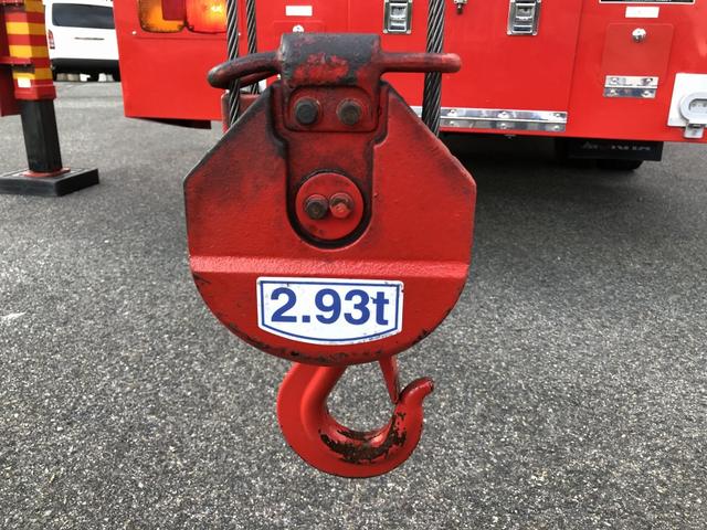 ヒノレンジャー 　増トン　救助工作車　消防車　モリタ製　Ｗキャブ　５人乗り　４ＷＤ　タダノ製３段クレーン付　前後ウインチ付　投光器　貫通式収納　ワイド角足アウトリガ（14枚目）