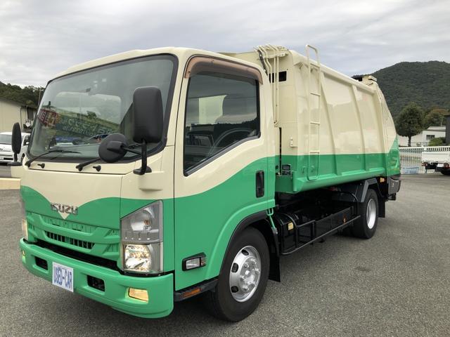 エルフトラック プレス式パッカー車 8.4m3 新明和工業製 2550kg積載 セミATスムーサーEx 連続積込 汚水タンク付 ワイド幅 ロング(3枚目)