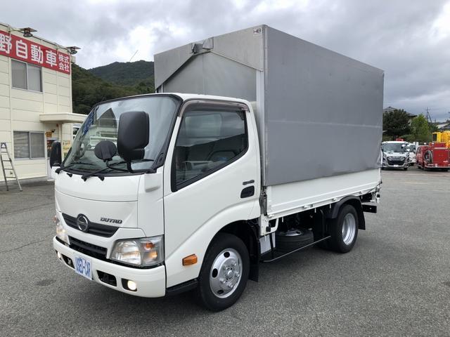 デュトロ 幌ウイング ワンタッチ幌 3トン積載 萩原ボデー製 標準幅 10尺 全低床 木製あおり3方開 床板張り アドブルー不要 136馬力(3枚目)