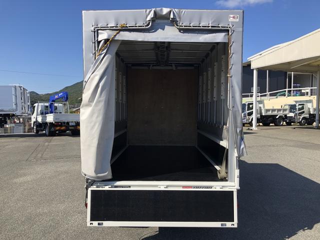 デュトロ 幌ウイング ワンタッチ幌 3トン積載 萩原ボデー製 標準幅 10尺 全低床 木製あおり3方開 床板張り アドブルー不要 136馬力(7枚目)