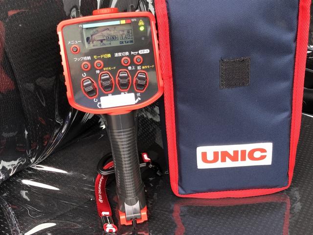 キャンター 　カスタム仕様　４段クレーン付　３．８トン積載　古河ユニック製　警報仕様　超ワイド角足アウトリガ　ワイド　ロング　全低床　木製あおり３方開　１７５馬力（12枚目）