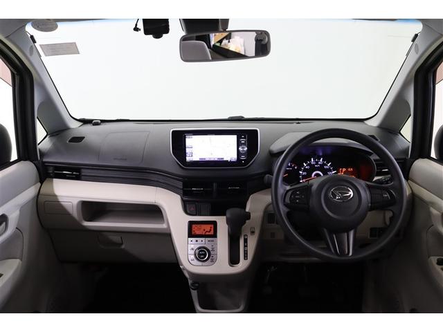 ムーヴ Ｘ　ＳＡＩＩ　衝突被害軽減Ｂ　Ｂカメラ　盗難防止　ナビＴＶ　横滑り防止装置　助手席エアバッグ　地デジＴＶ　オートエアコン　ベンチシート　キーレス　スマキー　ＡＢＳ　ＥＴＣ　パワーウィンドウ　アルミホイール　ＤＶＤ（4枚目）