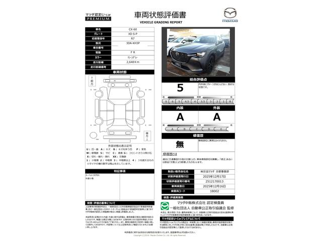 車両状態評価書