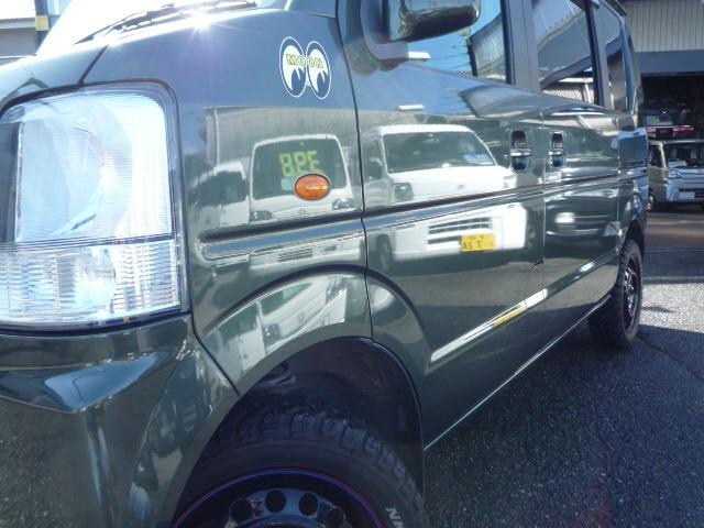 エブリイ ＰＡ　コラムオートマ　ハイルーフ　リフトアップチョイ上げ３５　　ＭＴタイヤ＆ＮＥＷペイントホイール　シートカバー　社外品キーレス　カーキ　ブラックツートン　　ＥＴＣ　ドラレコ付　積載量３５０ｋｇ（5枚目）