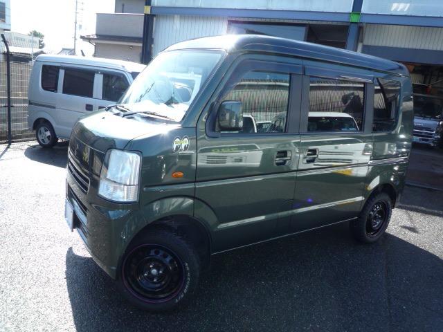 エブリイ ＰＡ　コラムオートマ　ハイルーフ　リフトアップチョイ上げ３５　　ＭＴタイヤ＆ＮＥＷペイントホイール　シートカバー　社外品キーレス　カーキ　ブラックツートン　　ＥＴＣ　ドラレコ付　積載量３５０ｋｇ（9枚目）