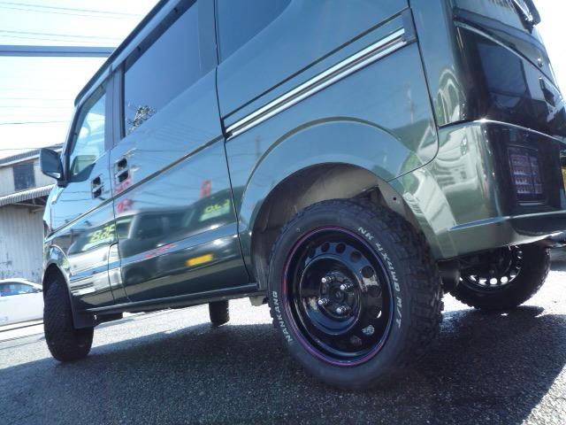 エブリイ ＰＡ　コラムオートマ　ハイルーフ　リフトアップチョイ上げ３５　　ＭＴタイヤ＆ＮＥＷペイントホイール　シートカバー　社外品キーレス　カーキ　ブラックツートン　　ＥＴＣ　ドラレコ付　積載量３５０ｋｇ（28枚目）