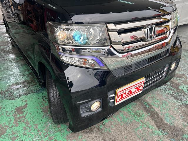 N-BOXカスタム G・Lパッケージ コンピューター診断済 走行4.4万キロ 後期 メモリーナビ Bluetoothオーディオ DVD フルセグ 自動ドア HIDライト フォグランプ 社外アルミ バックシートテーブル リアスライドシート(63枚目)