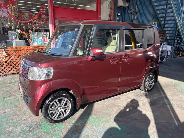 N-BOX G・Lパッケージ パワースライドドア 純正CDデッキ ステアスイッチ スマートキー プッシュスタート オートエアコン 純正アルミ(2024年製タイヤ) アームレスト コンピューター診断済み(14枚目)