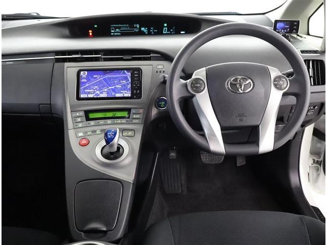 プリウス Ｓ　Ｂモニタ－　フルセグ地デジ　インテリキー　デュアルエアバック　エアＢ　イモビライザー　ドライブレコ－ダ－　ＤＶＤ再生可能　ワンオーナー車　ナビＴＶ　ＡＵＴＯエアコン　横スベリ防止　アルミホイール（4枚目）