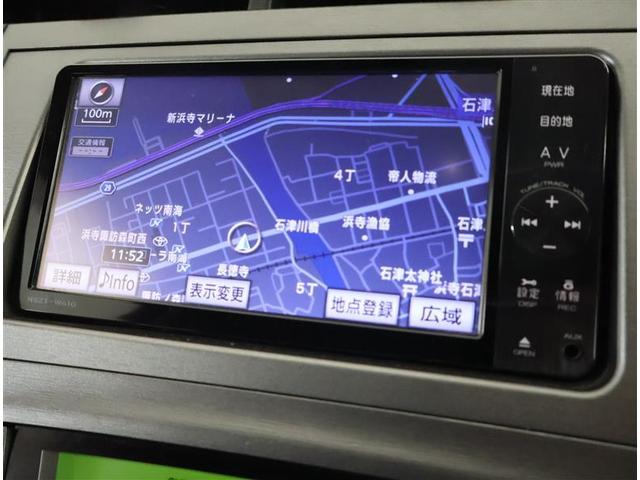 プリウス Ｓ　Ｂモニタ－　フルセグ地デジ　インテリキー　デュアルエアバック　エアＢ　イモビライザー　ドライブレコ－ダ－　ＤＶＤ再生可能　ワンオーナー車　ナビＴＶ　ＡＵＴＯエアコン　横スベリ防止　アルミホイール（6枚目）