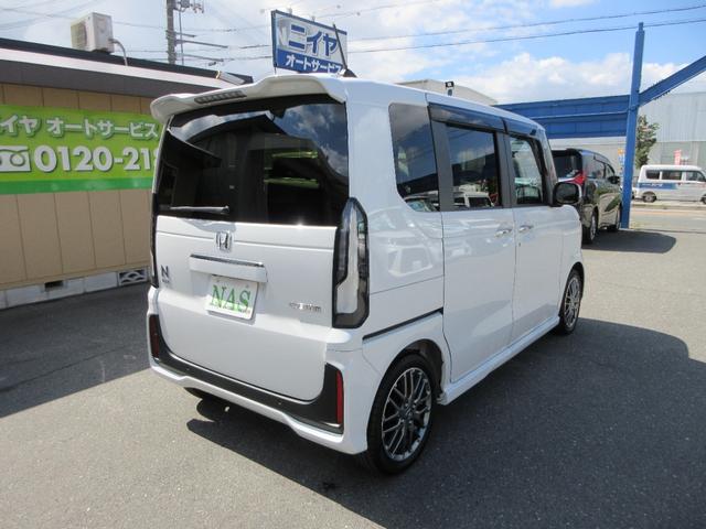Ｎ－ＢＯＸカスタム ターボ　純正９インチホンダコネクトナビ　フルセグＴＶ　バックカメラ　ＤＶＤ再生　前後ドライブレコーダー　デジタルミラー　ホンダセンシング　両側パワースライド　シートヒーター　パドルシフト　１オーナー禁煙車（4枚目）
