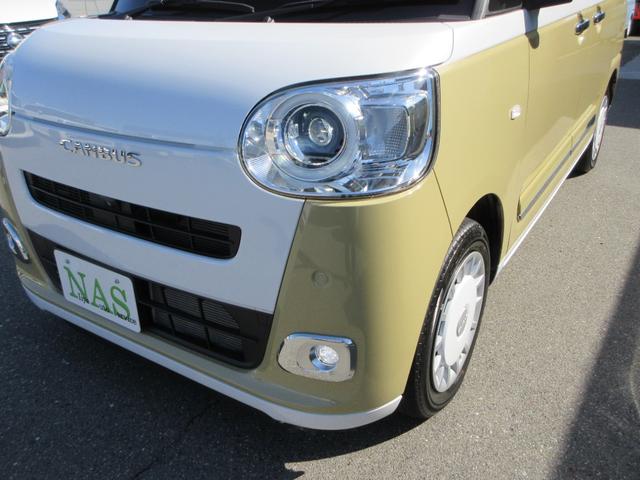 ムーヴキャンバス ストライプスＧターボ　純正ナビ　フルセグＴＶ　パノラマモニター　前後ドラレコ　ＥＴＣ　両側パワースライド　シートヒーター　ＬＥＤヘッド＆フォグ　スマアシ　アダプティブクルーズコントロール　コーナーセンサー　１オーナー禁煙車（65枚目）