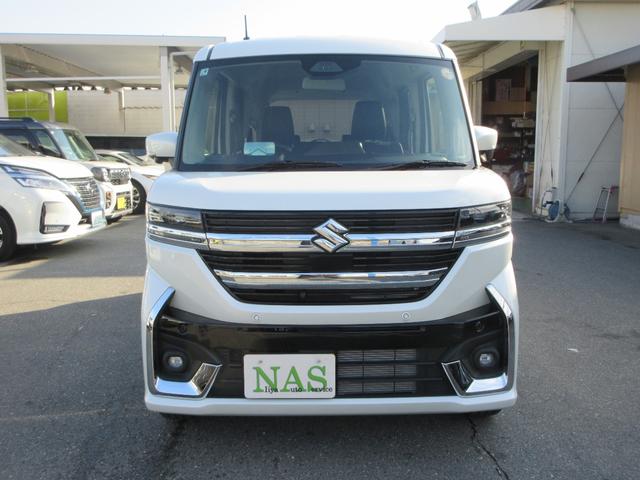 スペーシアカスタム ハイブリッドXSターボ スズキコネクト対応9インチ全方位モニター付メモリーナビ フルセグTV ステアリングヒーター シートヒーター パドルシフト 両側自動ドア セーフティーサポート HUD LEDヘッド&フォグ 1オーナー(2枚目)