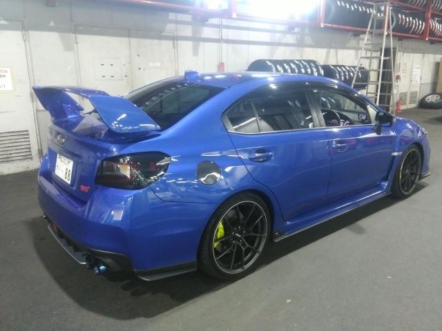 ＷＲＸ ＳＴＩ ＳＴＩ　タイプＳ　ワンオーナー　純正ナビ＆バックカメラ　ＳＴｉエアロ（Ｆ，Ｓ，Ｒ）大型リアウイング　ＨＫＳ車高調　ＲＯＷＥＮチタンマフラー　ＲＡＹＳ鍛造ホイール　リベラルＬＥＤテールレンズ（3枚目）
