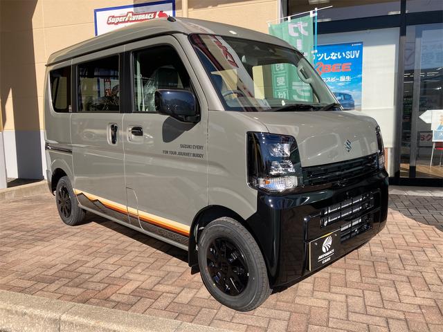 エブリイ Jリミテッド 届出済未使用車 両側パワースライドドア 運転席シートヒーター 純正LEDヘッドライト 専用サイドデカール セーフティサポート リアパーキングセンサー プッシュスタート&スマートキー(4枚目)