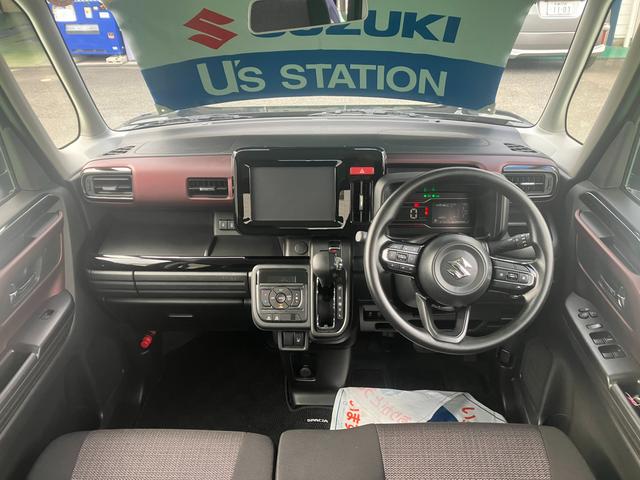 スペーシアカスタム カスタム　ＨＹＢＲＩＤ　ＧＳ　当社試乗車　前後衝突被害軽減Ｂ　前後誤発進抑制機能　車線逸脱抑制・警報機能　パーキングセンサー　アダプティブクルーズコントロール　オーディオスイッチ　オートライト　オートハイビーム　アイドリングストップ　ＬＥＤヘッドライト（5枚目）