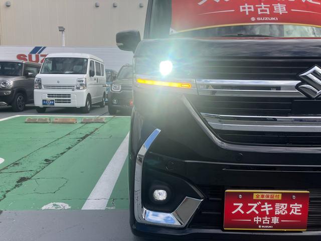 スペーシアカスタム カスタム　ＨＹＢＲＩＤ　ＧＳ　当社試乗車　前後衝突被害軽減Ｂ　前後誤発進抑制機能　車線逸脱抑制・警報機能　パーキングセンサー　アダプティブクルーズコントロール　オーディオスイッチ　オートライト　オートハイビーム　アイドリングストップ　ＬＥＤヘッドライト（12枚目）