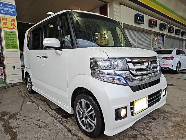 N-BOXカスタム G・Lパッケージ BLUETOOTH 電動格納ミラ- アイドリングストップ車  ナビ・TV フルフラットシート スマキ- SDナビゲーション フロントベンチシート 地デジTV パワーウィンドウ パワステ 整備記録簿(2枚目)