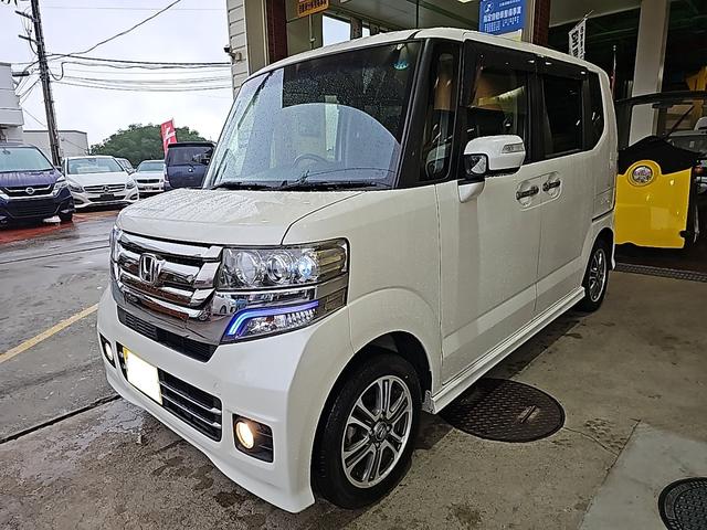 N-BOXカスタム G・Lパッケージ BLUETOOTH 電動格納ミラ- アイドリングストップ車  ナビ・TV フルフラットシート スマキ- SDナビゲーション フロントベンチシート 地デジTV パワーウィンドウ パワステ 整備記録簿(4枚目)