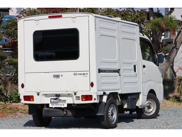 ハイゼットトラック 移動販売・宅配仕様車 AT 両側スライド リア跳上+下アオリ上下2分割バックドア ハイルーフ ルーフキャリア&拡声器 荷室スモークガラス 庫内灯 前後ドラレコ 社外CD・USBデッキ エアコンパワステ(13枚目)