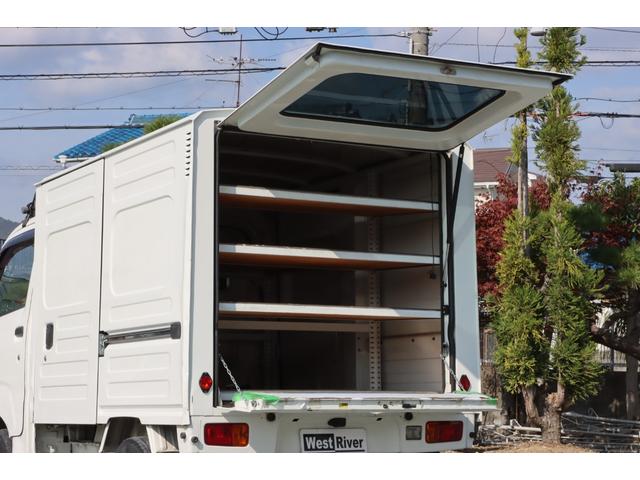 ハイゼットトラック 移動販売・宅配仕様車 AT 両側スライド リア跳上+下アオリ上下2分割バックドア ハイルーフ ルーフキャリア&拡声器 荷室スモークガラス 庫内灯 前後ドラレコ 社外CD・USBデッキ エアコンパワステ(21枚目)