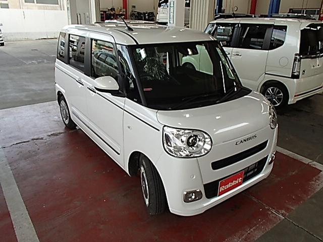 ムーヴキャンバス セオリーＧターボ　ＥＴＣ　バックカメラ　両側電動スライドドア　ＴＶ　クリアランスソナー　オートクルーズコントロール　レーンアシスト　衝突被害軽減システム　オートライト　ＬＥＤヘッドランプ　スマートキー（4枚目）