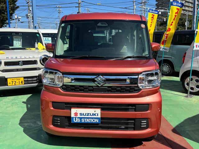 スペーシア ＨＹＢＲＩＤ　Ｘ　衝突被害軽減ブレーキ　ＬＥＤヘッドランプ　デュアルセンサーブレーキＩＩ｜後退時ブレーキサポート｜後席両側ワンアクションパワースライドドア｜ＬＥＤヘッドランプ｜オートライト｜マルチユースフラップ｜シートヒーター｜電動パーキングブレーキ｜（4枚目）