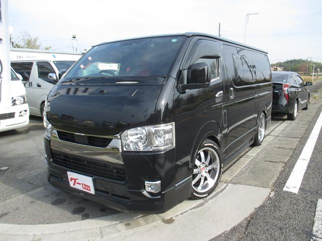 ハイエースバン スーパーＧＬ　ダークプライムＩＩ　Ｄターボ　モデリスタＦＳＲエアロ　ファブレス１８アルミ　社外９インチナビフルセグ　ＦＤモニター　パノラミックビューモニター　オーバーフェンダー　べッドキット　シートカバー　Ｄミラーカバー　ＬＥＤテール（3枚目）