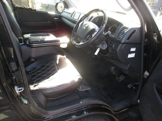 ハイエースワゴン ＧＬ　社外ＦＳＲエアロ　社外２０インチアルミ　ローダウン　左パワースライドドア　純正ＬＥＤへッド　社外テール　社外ナビフルセグ　ＦＤモニター　Ｂカメラ　シートカバー　ウィンカーミラー（10枚目）