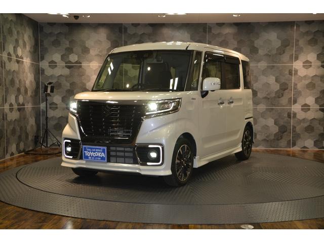 スペーシアカスタム ハイブリッドＸＳターボ　ハイブリッドターボ４ＷＤ・スズキセフティーサポート・ＬＥＤオートライトフォグランプ・ＳＤフルセグナビ全方位カメラＥＴＣ・両側電動スライド・オートエアコン・シートヒーター・スマートキー・プッシュスタート（3枚目）