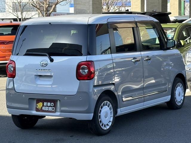 ムーヴキャンバス ストライプスＧ　両側電動スライド・ＬＥＤヘッドライト・シートヒーター・オートハイビーム・フォグライト・障害物センサー・衝突軽減ブレーキ・ステアリングリモコン・電動パーキングブレーキ・スマートキー（2枚目）