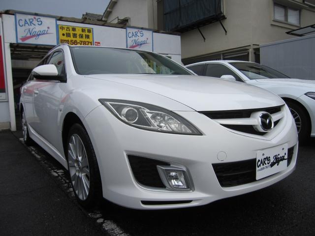 アテンザスポーツワゴン ２５ＥＸ　革シート　禁煙車　ナビ　ＴＶ　ＥＴＣ　前後ドラレコ　プッシュスタート　純正アルミ　ルーフレール　２５００ＣＣ　後席フルフラット（3枚目）