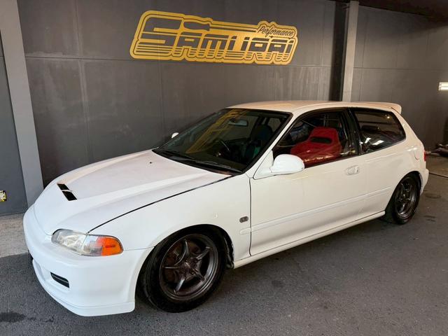 シビック ＳｉＲＩＩ　無限ホイール　ロールゲージ　エキマニ　ＦＲＰボンネット　ＮＲＧ　ＭＯＭＯ　ＴＡＫＡＴＡ　レカロ　クイックシフト　アルミラジエーター　エアコン　パワステ（13枚目）