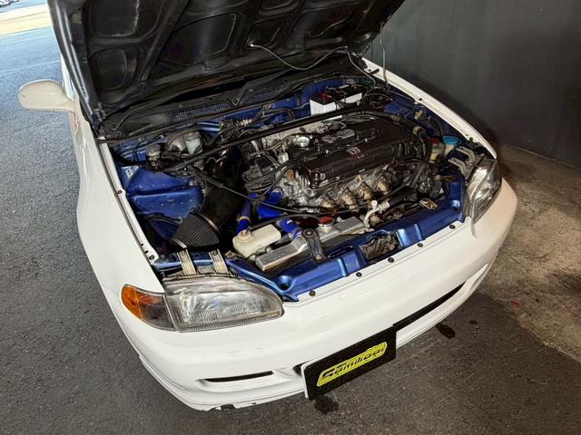 シビック ＳｉＲＩＩ　無限ホイール　ロールゲージ　エキマニ　ＦＲＰボンネット　ＮＲＧ　ＭＯＭＯ　ＴＡＫＡＴＡ　レカロ　クイックシフト　アルミラジエーター　エアコン　パワステ（40枚目）