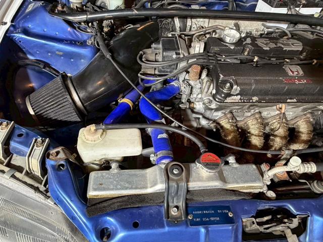 シビック ＳｉＲＩＩ　無限ホイール　ロールゲージ　エキマニ　ＦＲＰボンネット　ＮＲＧ　ＭＯＭＯ　ＴＡＫＡＴＡ　レカロ　クイックシフト　アルミラジエーター　エアコン　パワステ（42枚目）