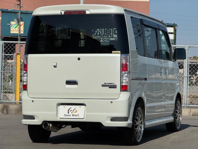 エブリイワゴン ＰＺターボスペシャル　スズキスポーツエアロバンパー　柿本マフラー　ＴＥＩＮ車高調　両側パワースライド　ディスチャージ　ＬＥＤフォグ　社外ナビ　バックカメラ　フルセグＴＶ　ＢＬＵＥＴＯＯＴＨ　キーレス　社外ホイール　　ＥＴＣ（5枚目）