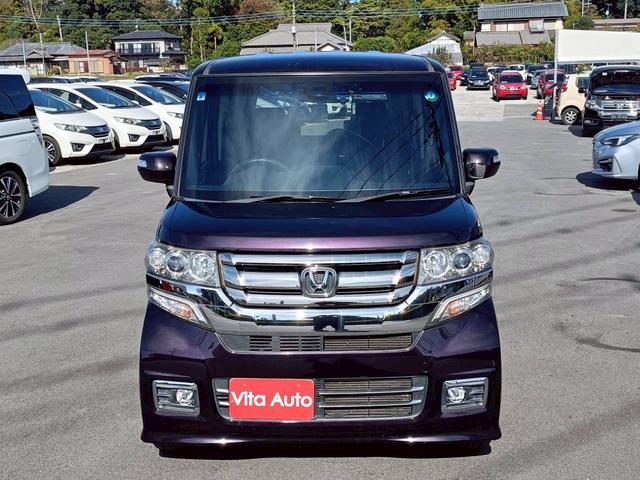 Ｎ－ＢＯＸカスタム Ｇ・ターボＬパッケージ　ＳＤナビ　フルセグＴＶ　リアカメラ　スマートキー　ＨＩＤヘッドライト　衝突軽減ブレーキ　両側パワスラ　前ドラレコ　Ｂｌｕｅｔｏｏｔｈ　クルコン　社外１６インチアルミ　ＥＴＣ（3枚目）