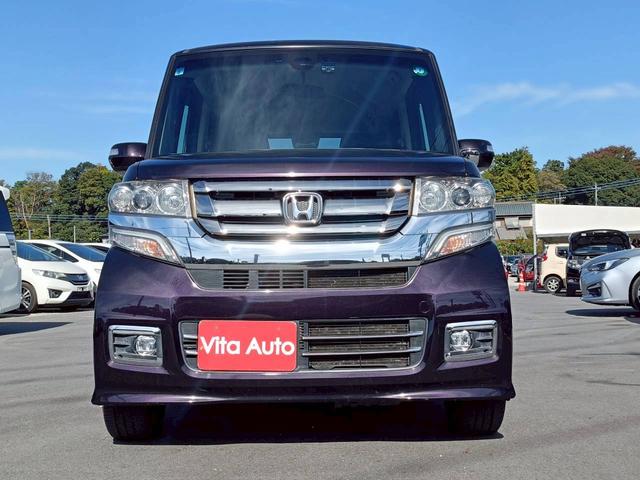 Ｎ－ＢＯＸカスタム Ｇ・ターボＬパッケージ　ＳＤナビ　フルセグＴＶ　リアカメラ　スマートキー　ＨＩＤヘッドライト　衝突軽減ブレーキ　両側パワスラ　前ドラレコ　Ｂｌｕｅｔｏｏｔｈ　クルコン　社外１６インチアルミ　ＥＴＣ（4枚目）