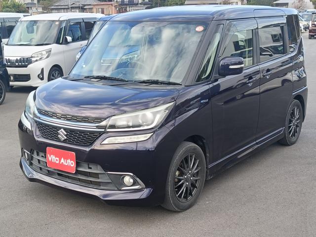 ソリオバンディット ハイブリッドSV SDナビ フルセグTV リアカメラ スマートキー LEDヘッドライト 衝突軽減ブレーキ 片側パワスラ 前後ドラレコ シートヒーター Bluetooth クルコン 社外15インチアルミ ETC(5枚目)