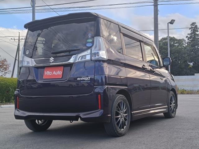 ソリオバンディット ハイブリッドSV SDナビ フルセグTV リアカメラ スマートキー LEDヘッドライト 衝突軽減ブレーキ 片側パワスラ 前後ドラレコ シートヒーター Bluetooth クルコン 社外15インチアルミ ETC(14枚目)