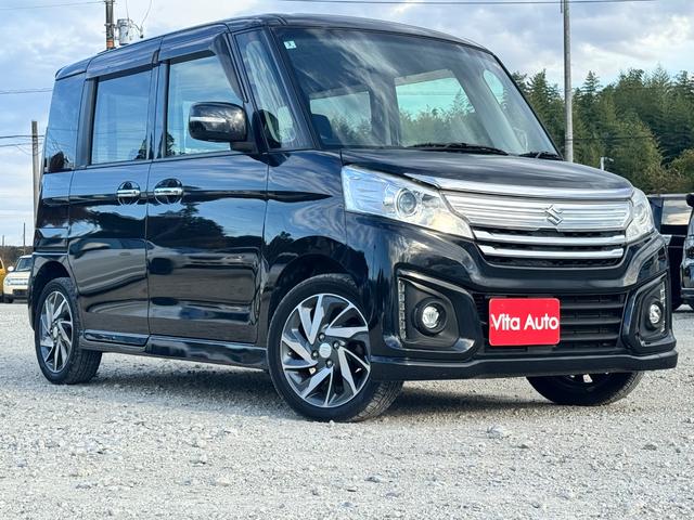 スペーシアカスタム ＸＳ　メモリーナビ　フルセグＴＶ　リアカメラ　スマートキー　ＨＩＤヘッドライト　衝突軽減ブレーキ　両側パワスラ　シートヒーター　Ｂｌｕｅｔｏｏｔｈ　純正１５インチアルミ　ＥＴＣ（2枚目）