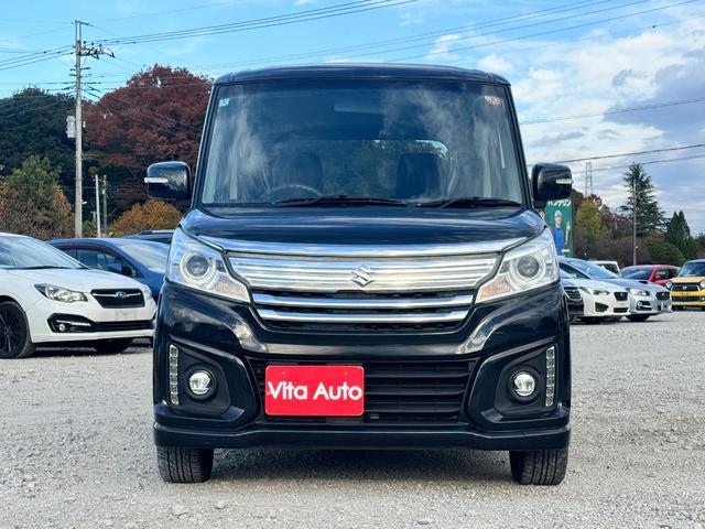 スペーシアカスタム ＸＳ　メモリーナビ　フルセグＴＶ　リアカメラ　スマートキー　ＨＩＤヘッドライト　衝突軽減ブレーキ　両側パワスラ　シートヒーター　Ｂｌｕｅｔｏｏｔｈ　純正１５インチアルミ　ＥＴＣ（4枚目）